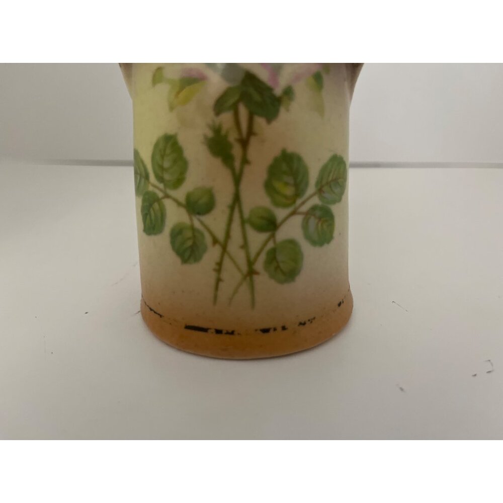 Antique 1900’s Czech Rose Art Pottery Vase 5 1/2” - Picture 6 of 7
